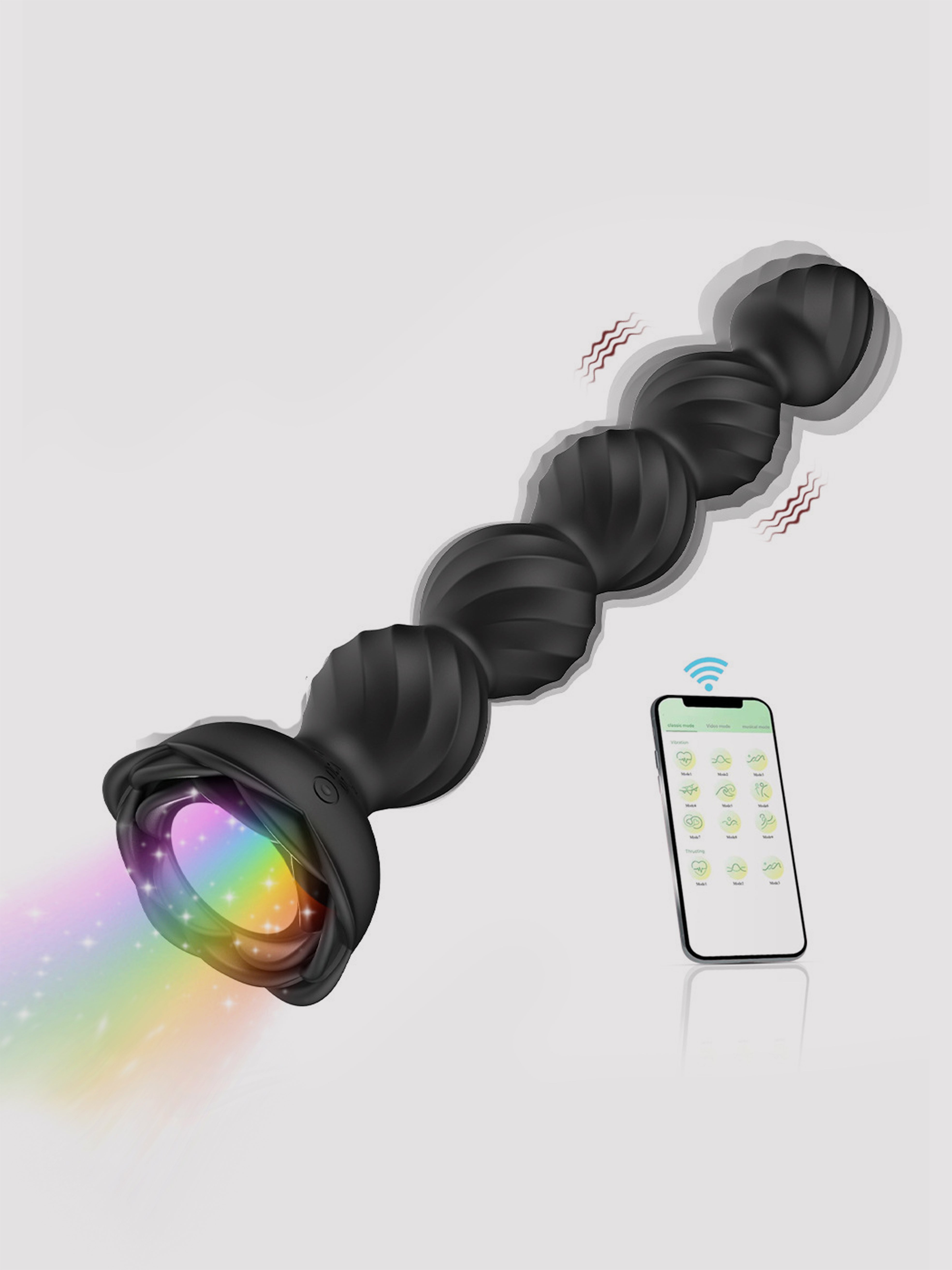 Glowing Rose 5-Bead Anal Massager