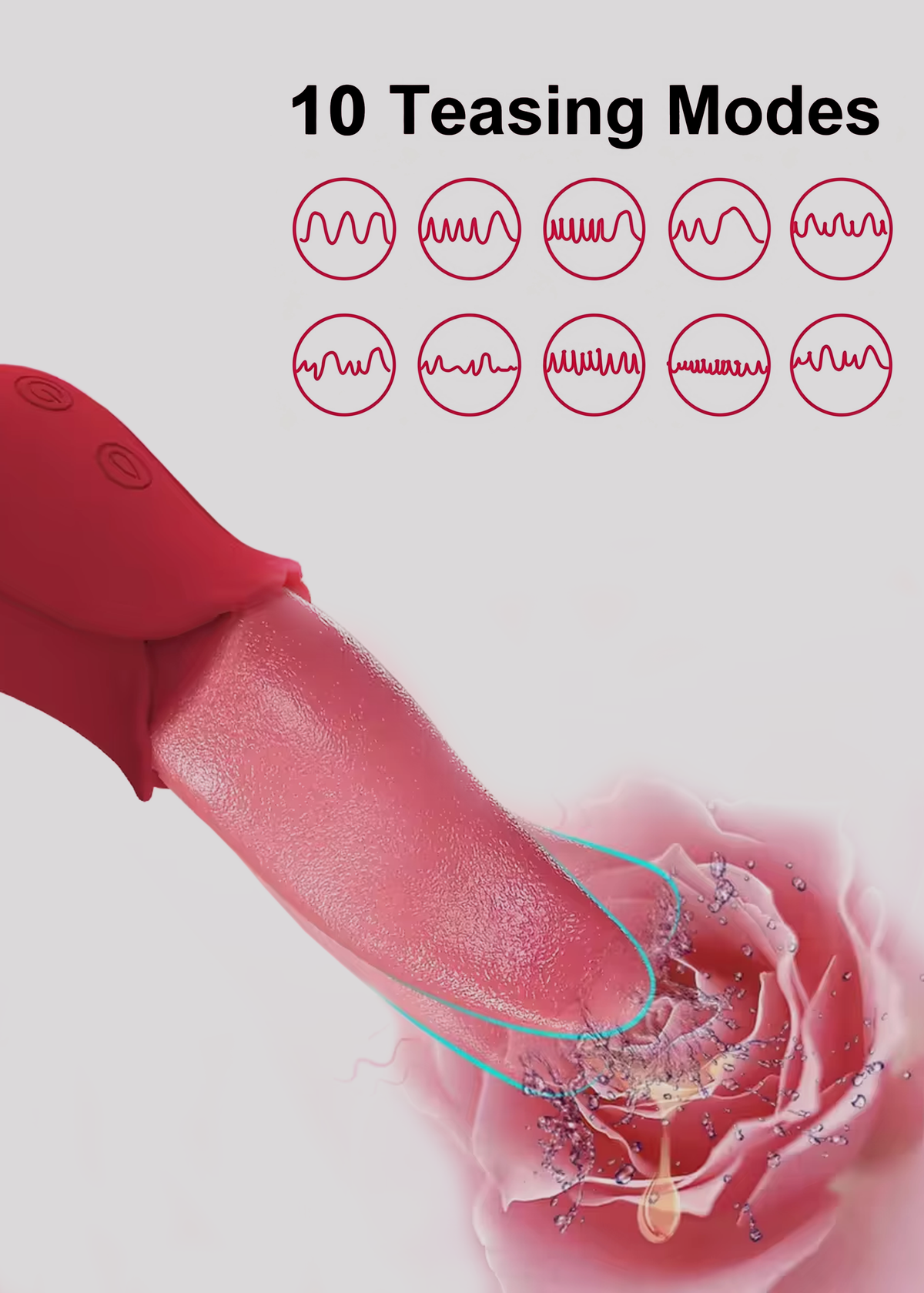 Tongue Licking Clitoral Vibrator Rose Oral Stimulator