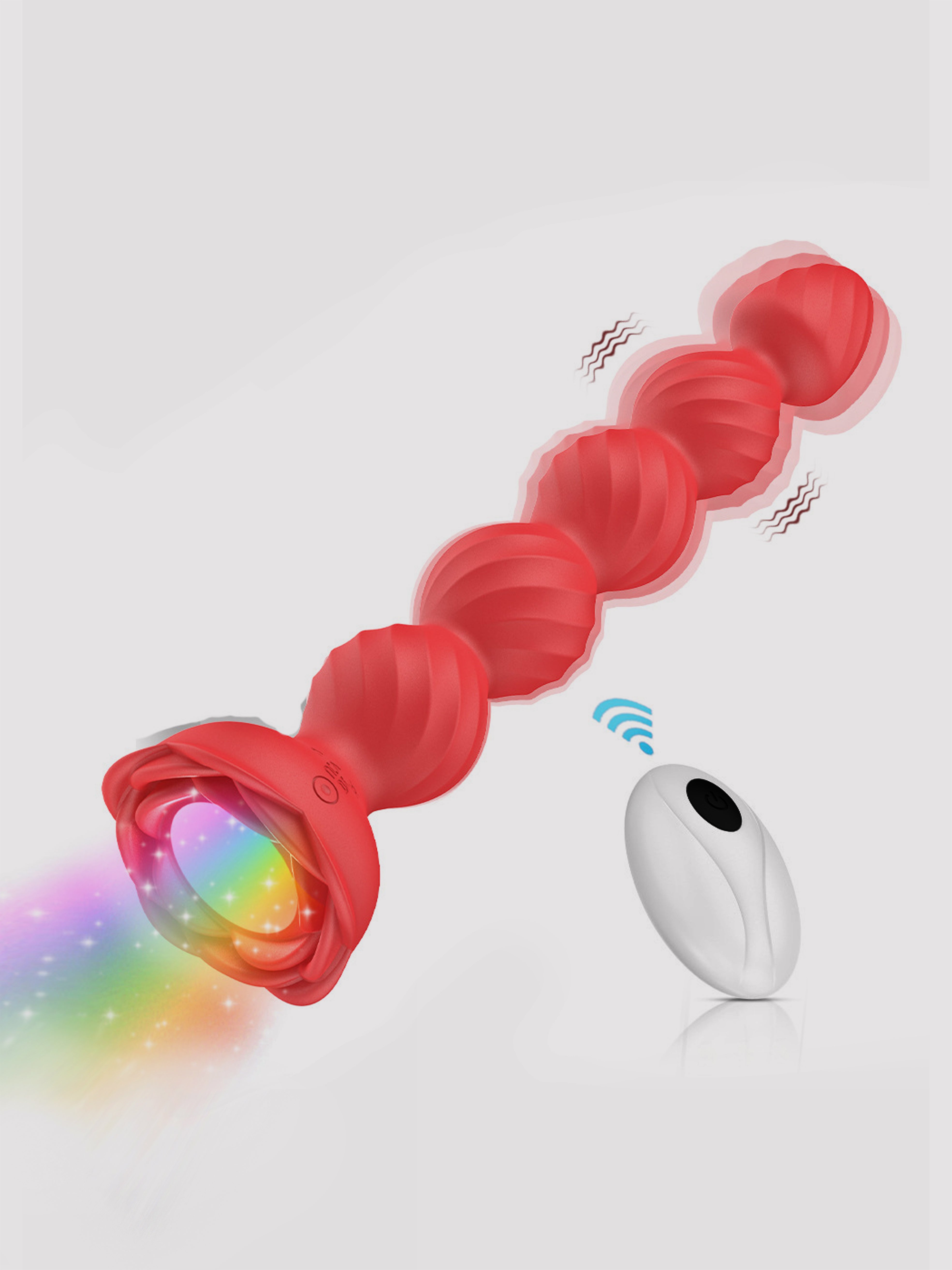 Glowing Rose 5-Bead Anal Massager