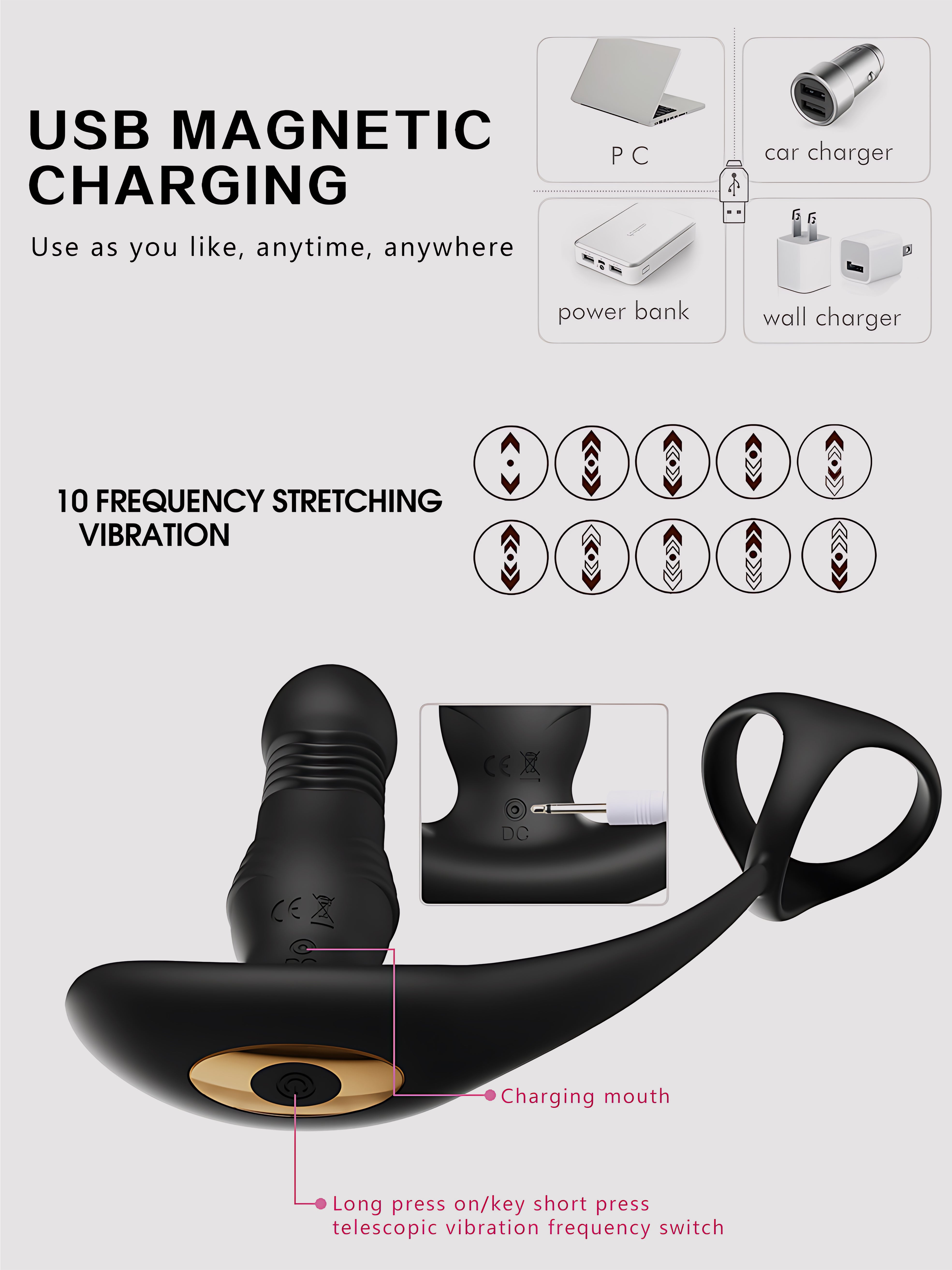 Retractable Triple-Ring Prostate Stimulator