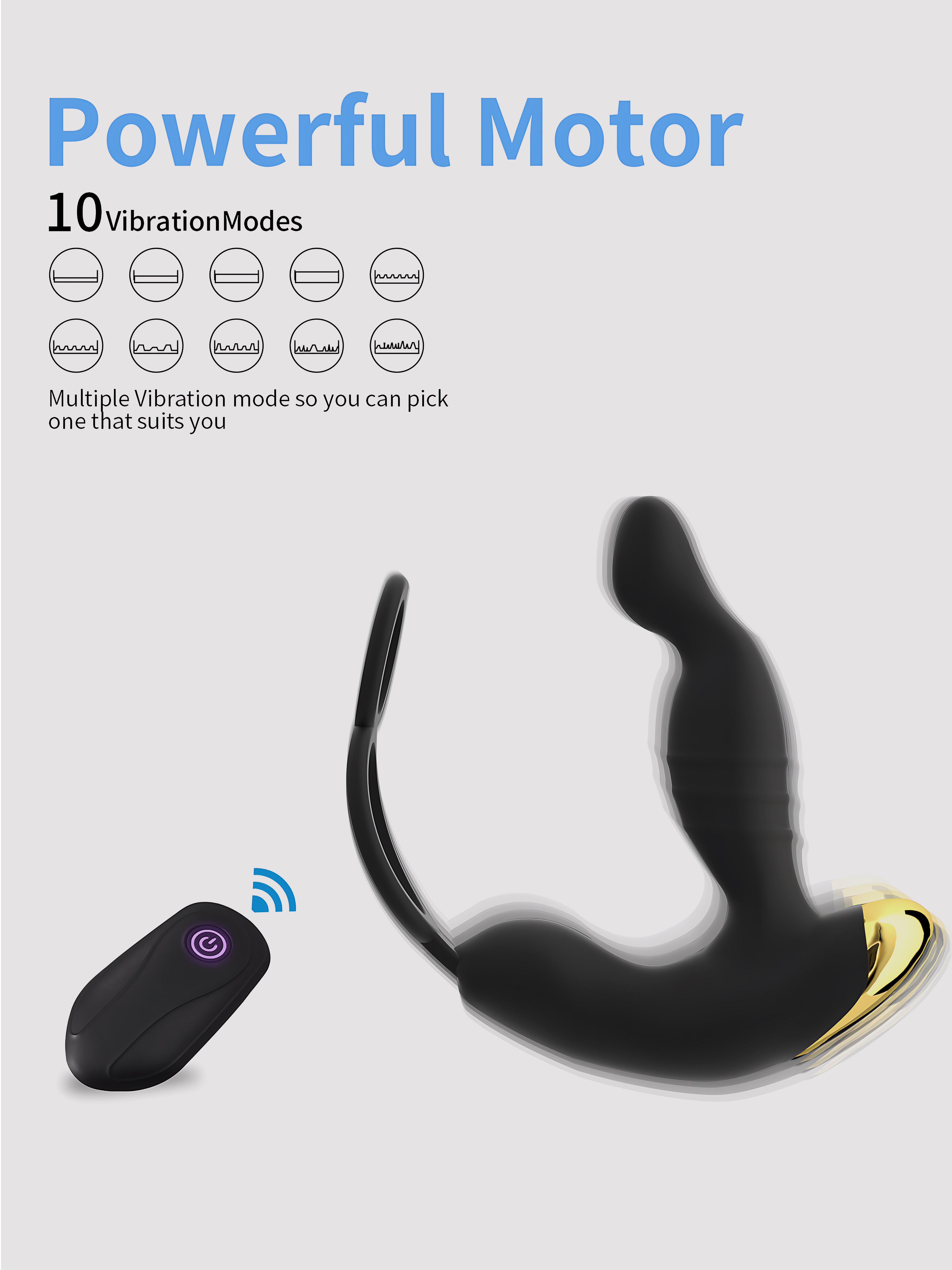 Prostate Massager with Delay Dual Rings