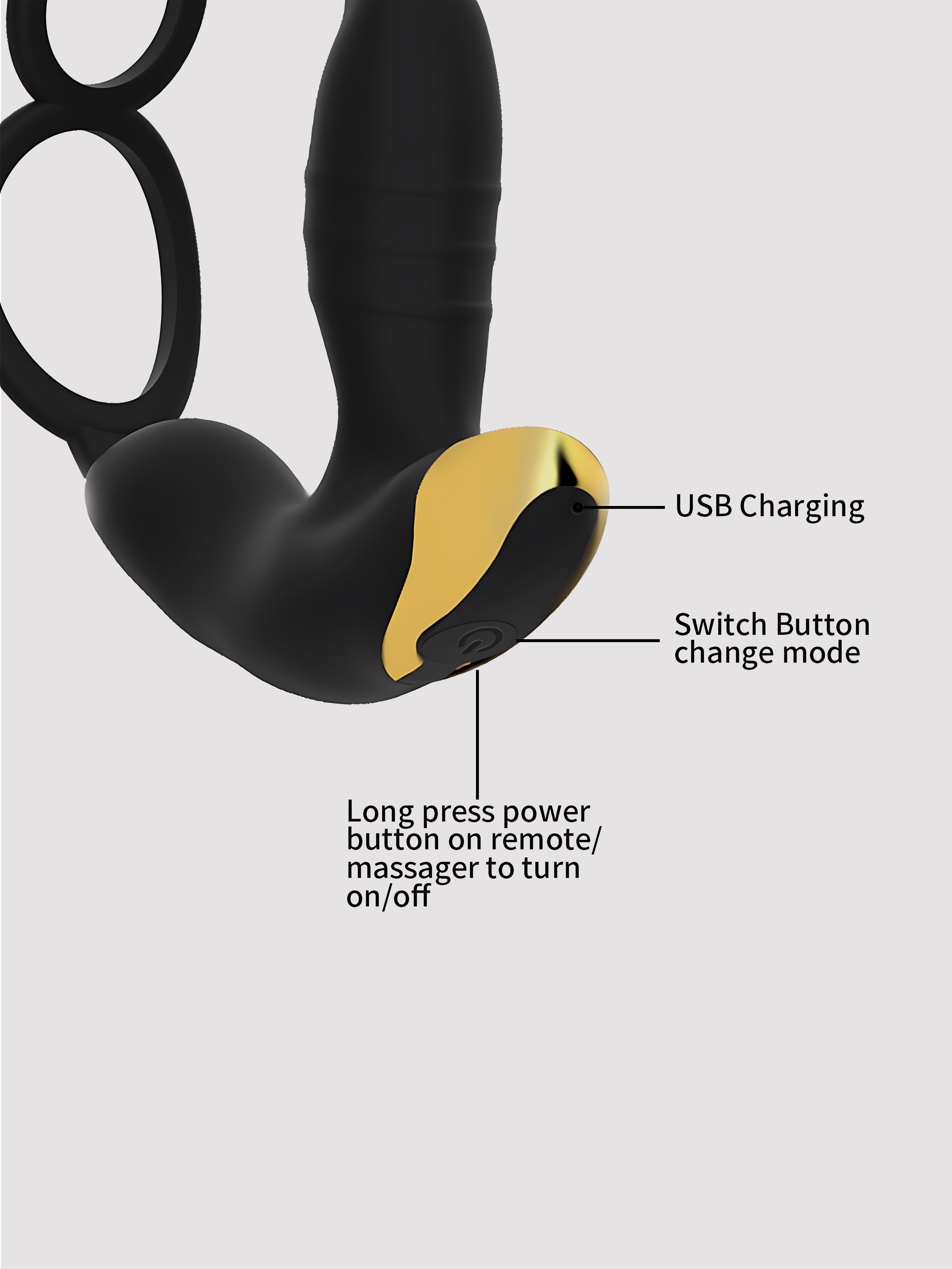 Prostate Massager with Delay Dual Rings