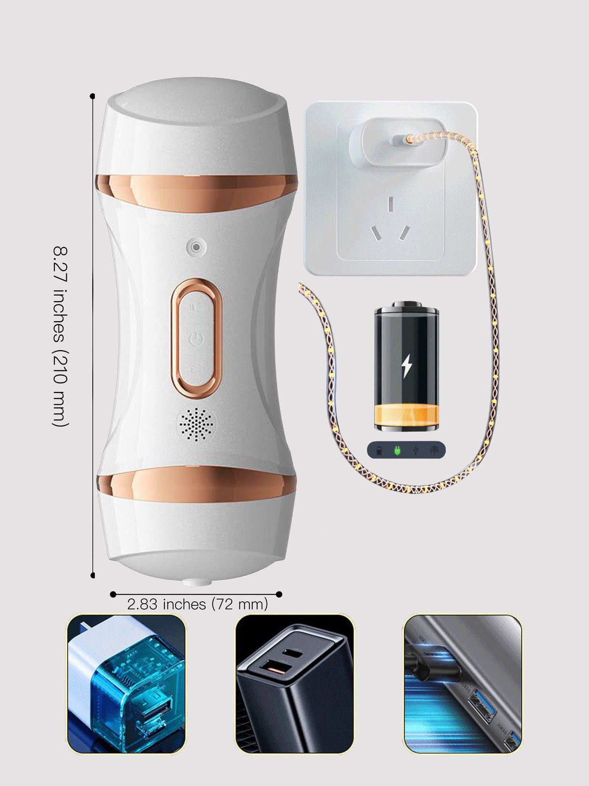 Dual Channel Vibrating Male Pleasure Cup with Audio