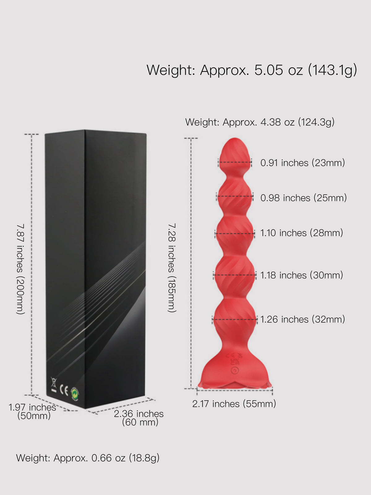 Glowing Rose 5-Bead Anal Massager