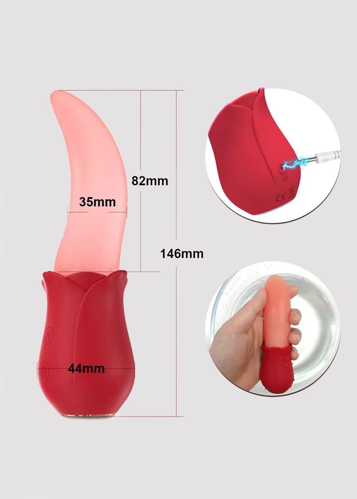 Tongue Licking Clitoral Vibrator Rose Oral Stimulator